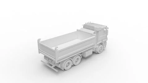 3D rendering of a dump truck isolated computer model. Illustrazione stock