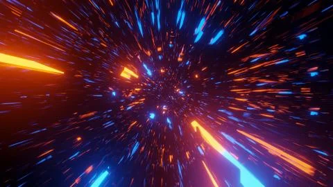 3D rendering of dynamic colorful laser lights - perfect for sci-fi wallpapers Stock Illustration