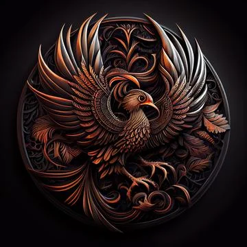 3d rendering of an eagle emblem made of metal Stock Illustration