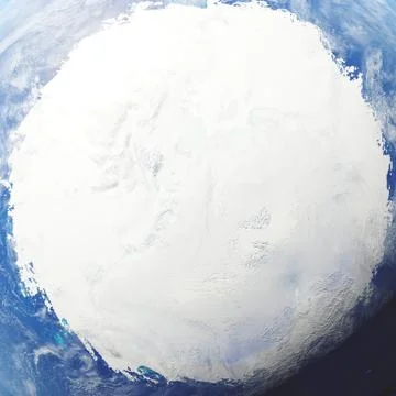 3D rendering Earth close-up view, top view. Near Space. Planet earth from the 스톡 일러스트