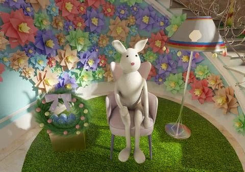 3D Rendering Easter Brunch Ilustração Stock