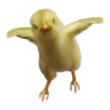 3D Rendering Easter Chick on White Stock Illustration