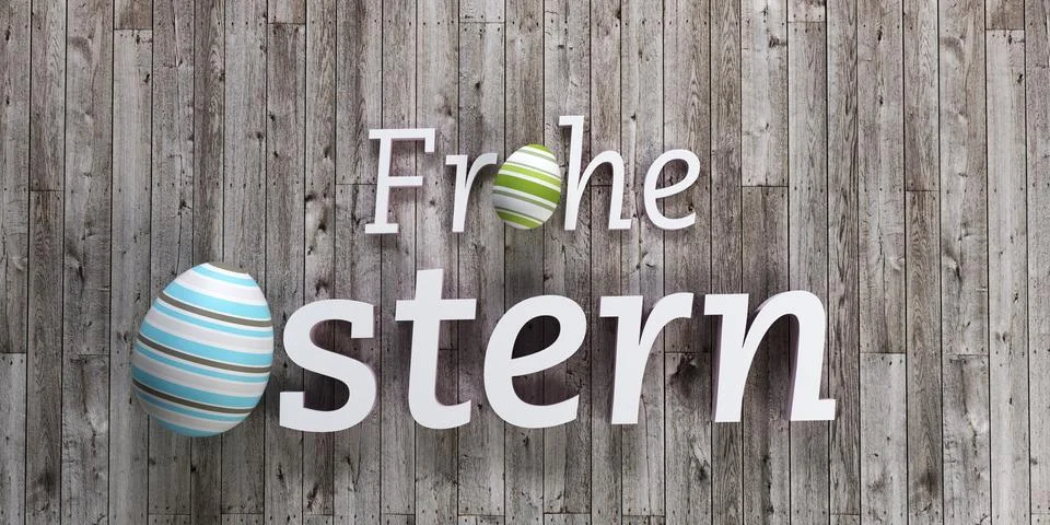 3d rendering of Easter eggs on wooden background Illustrazione stock