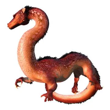 3D Rendering Eastern Dragon on White Stock Illustration