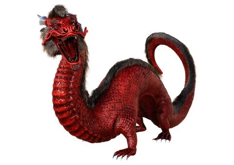 3D Rendering Eastern Dragon on White Illustrazione stock
