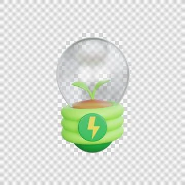 3d rendering eco light bulb ecology concept Stock Illustration