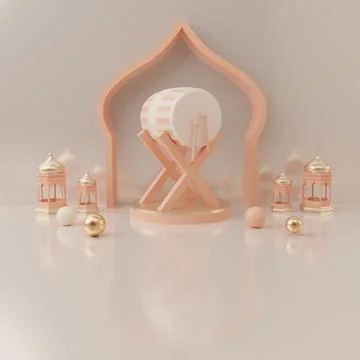 3d rendering Eid al fitr or ramadan sale banner social media instagram post t Stock Illustration