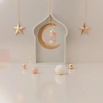 3d rendering Eid al fitr or ramadan sale banner social media instagram post t Stock Illustration