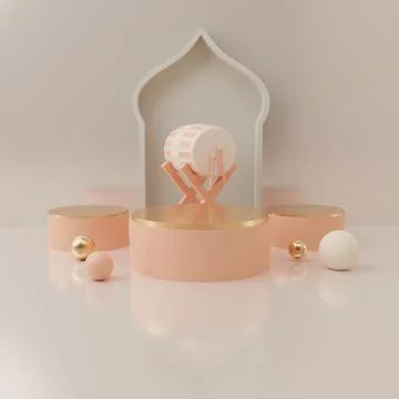 3d rendering Eid al fitr or ramadan podium display product sale banner social Stock Illustration