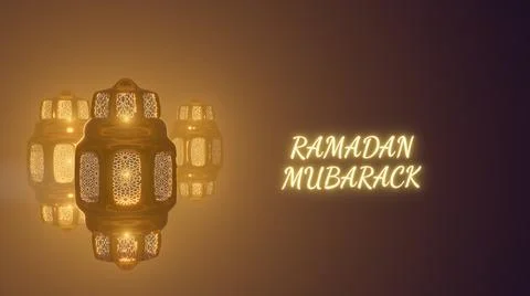 3d rendering Eid Mubarak Ramadan  art night mosque and crescent decorations Stock Illustration