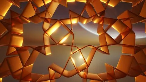 3d rendering Eid Mubarak Ramadan  art night mosque and crescent decorations Stock Illustration