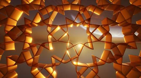 3d rendering Eid Mubarak Ramadan  art night mosque and crescent decorations Stock Illustration