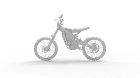 3D rendering of an electric motorcycle isolated on empty space background. Stock Illustration