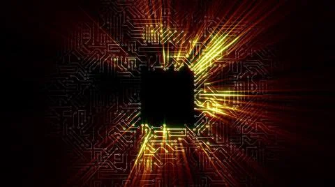 3D rendering of an electrical pulse in a microcircuit Stock Illustration