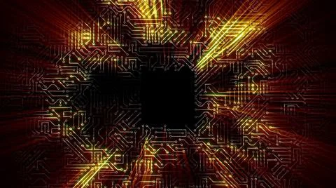3D rendering of an electrical pulse in a microcircuit Stock Illustration