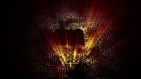 3D rendering of an electrical pulse in a microcircuit Stock Illustration