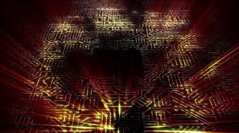 3D rendering of an electrical pulse in a microcircuit Stock Illustration