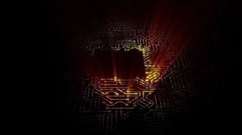 3D rendering of an electrical pulse in a microcircuit Stock Illustration