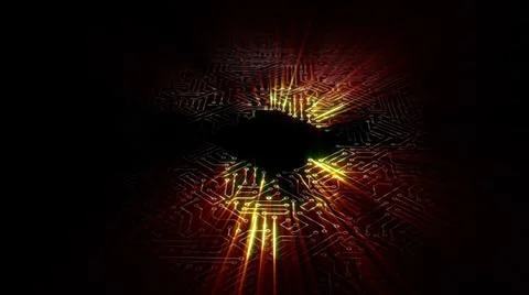 3D rendering of an electrical pulse in a microcircuit Stock Illustration