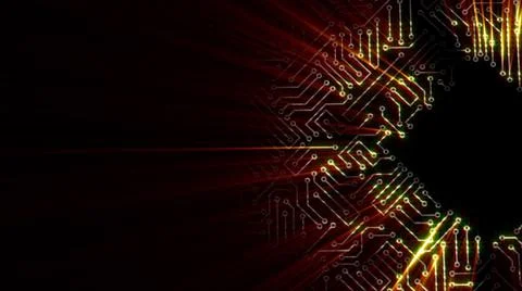 3D rendering of an electrical pulse in a microcircuit 스톡 일러스트