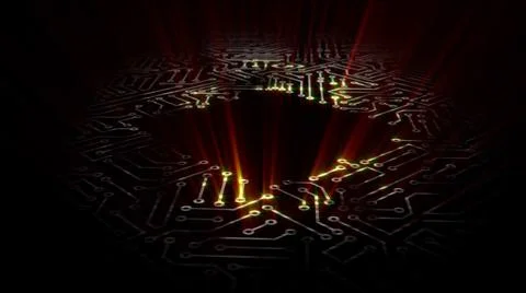 3D rendering of an electrical pulse in a microcircuit Stock Illustration