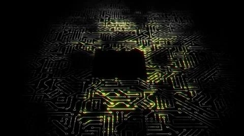 3D rendering of an electrical pulse in a microcircuit Stock Illustration