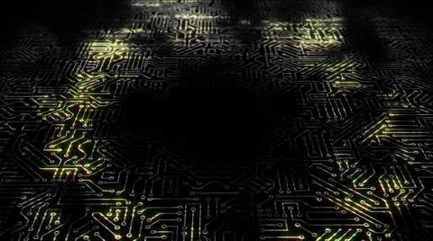 3D rendering of an electrical pulse in a microcircuit Illustrazione stock