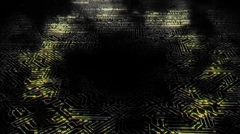 3D rendering of an electrical pulse in a microcircuit 스톡 일러스트