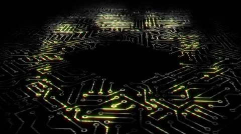 3D rendering of an electrical pulse in a microcircuit 스톡 일러스트