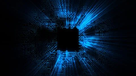 3D rendering of an electrical pulse in a microcircuit 스톡 일러스트