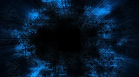 3D rendering of an electrical pulse in a microcircuit Illustrazione stock