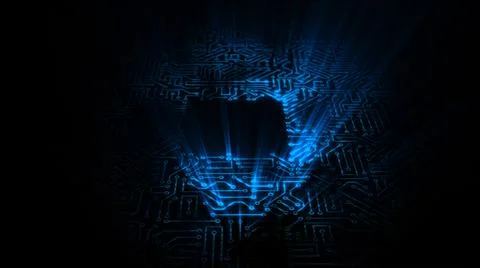 3D rendering of an electrical pulse in a microcircuit Stock Illustration
