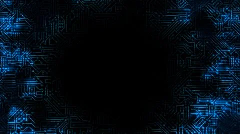 3D rendering of an electrical pulse in a microcircuit 库存插图