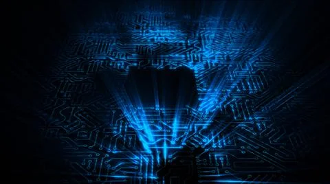 3D rendering of an electrical pulse in a microcircuit Illustrazione stock