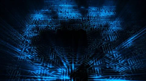 3D rendering of an electrical pulse in a microcircuit イラスト素材