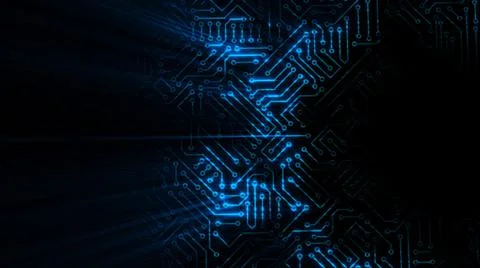 3D rendering of an electrical pulse in a microcircuit イラスト素材