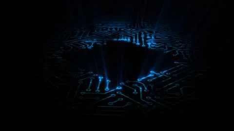 3D rendering of an electrical pulse in a microcircuit 스톡 일러스트