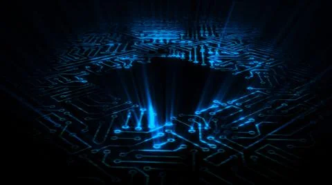 3D rendering of an electrical pulse in a microcircuit Stock Illustration