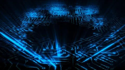 3D rendering of an electrical pulse in a microcircuit Stock Illustration