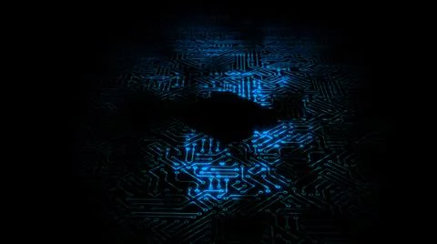 3D rendering of an electrical pulse in a microcircuit Illustrazione stock