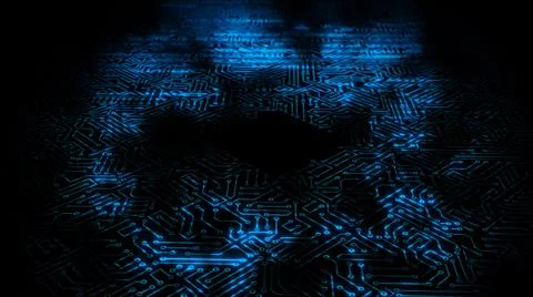 3D rendering of an electrical pulse in a microcircuit 스톡 일러스트