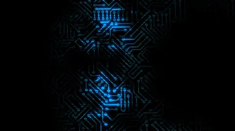 3D rendering of an electrical pulse in a microcircuit 库存插图