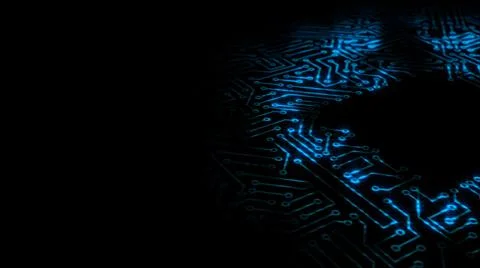 3D rendering of an electrical pulse in a microcircuit Illustrazione stock