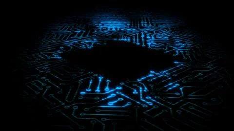 3D rendering of an electrical pulse in a microcircuit 스톡 일러스트
