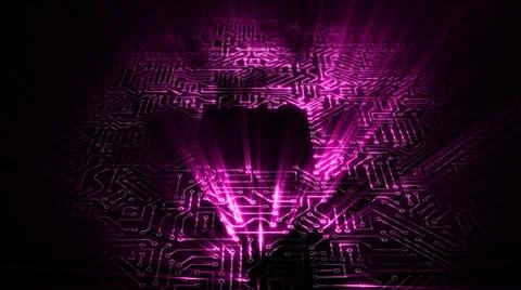 3D rendering of an electrical pulse in a microcircuit 스톡 일러스트