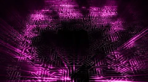 3D rendering of an electrical pulse in a microcircuit 스톡 일러스트
