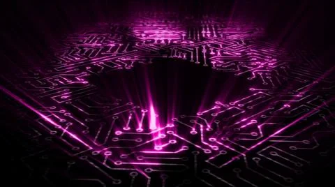 3D rendering of an electrical pulse in a microcircuit 스톡 일러스트