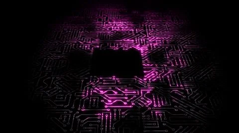 3D rendering of an electrical pulse in a microcircuit 库存插图