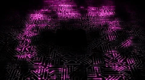 3D rendering of an electrical pulse in a microcircuit Illustrazione stock
