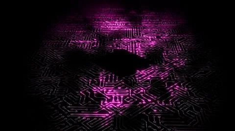3D rendering of an electrical pulse in a microcircuit 스톡 일러스트